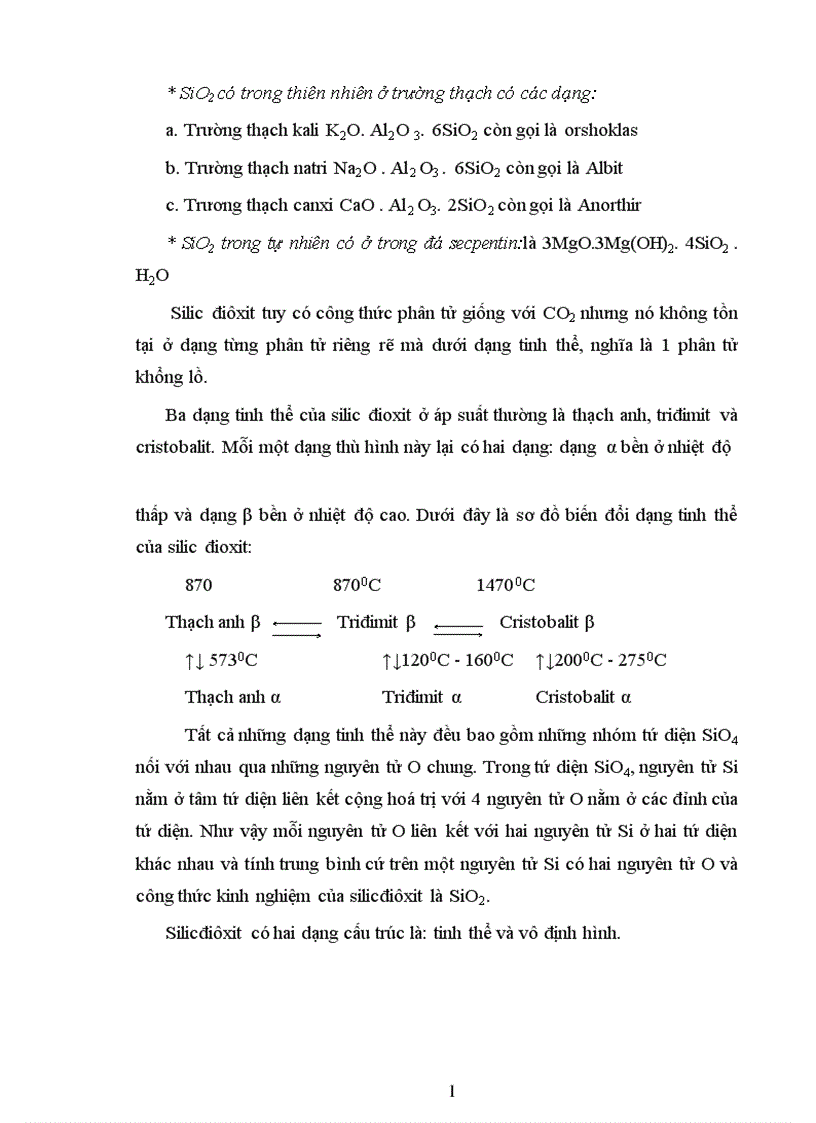 image for page Phương pháp phân tích và sơ đồ điều chế SiO2