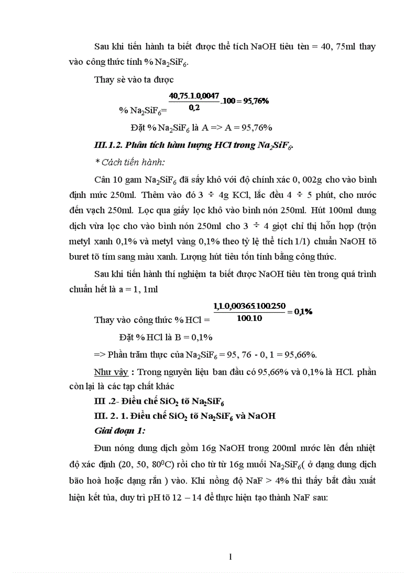 image for page Phương pháp phân tích và sơ đồ điều chế SiO2