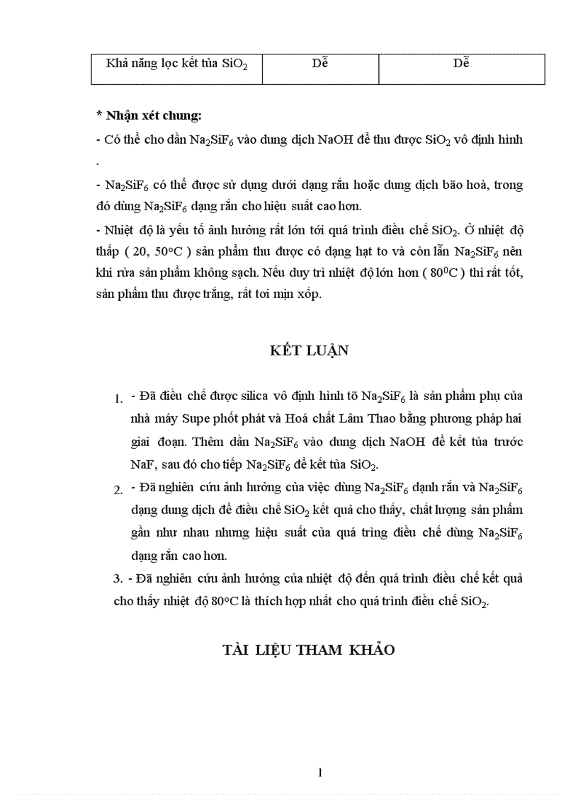 image for page Phương pháp phân tích và sơ đồ điều chế SiO2
