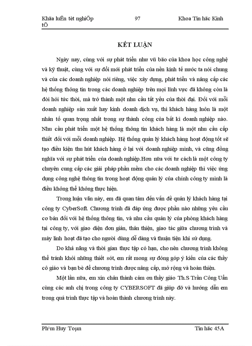 image for page Xây dựng phần mềm quản lý khách hàng tại công ty cổ phần phần mềm quản trị doanh nghiệp CyberSoft