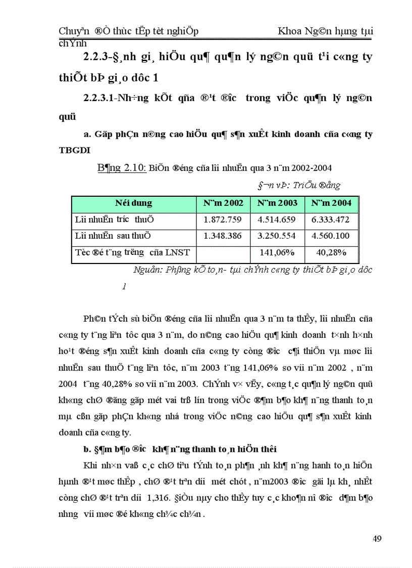 image for page Quản lý ngân quỹ tại Công ty TBGDI 1