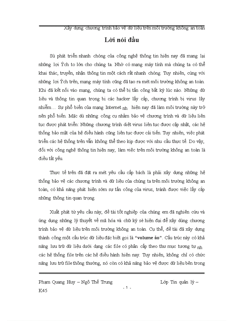 image for page Xây dựng chương trình bảo vệ dữ liệu trên môi trường không an toàn