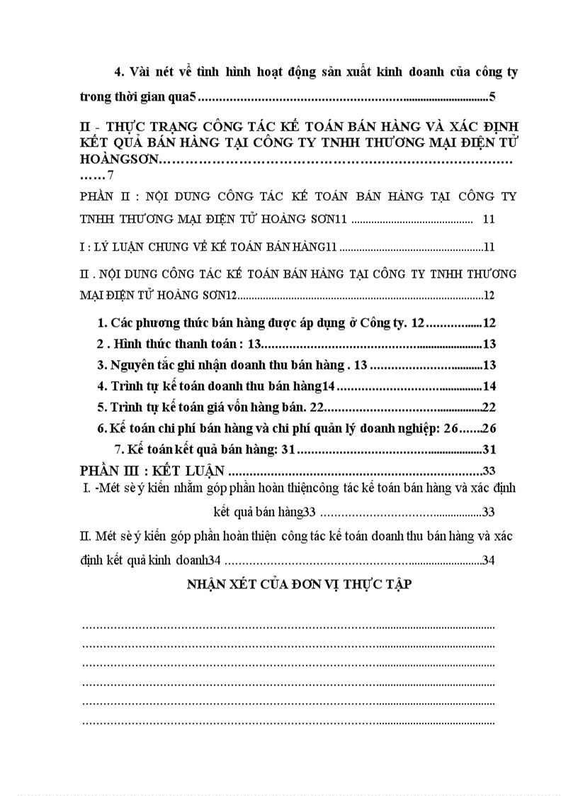 image for page Thực trạng công tác kế toán bán hàng và xác định kết quả bán hàng tại Công ty TNHH Thương mại điện tử HoàngSơn