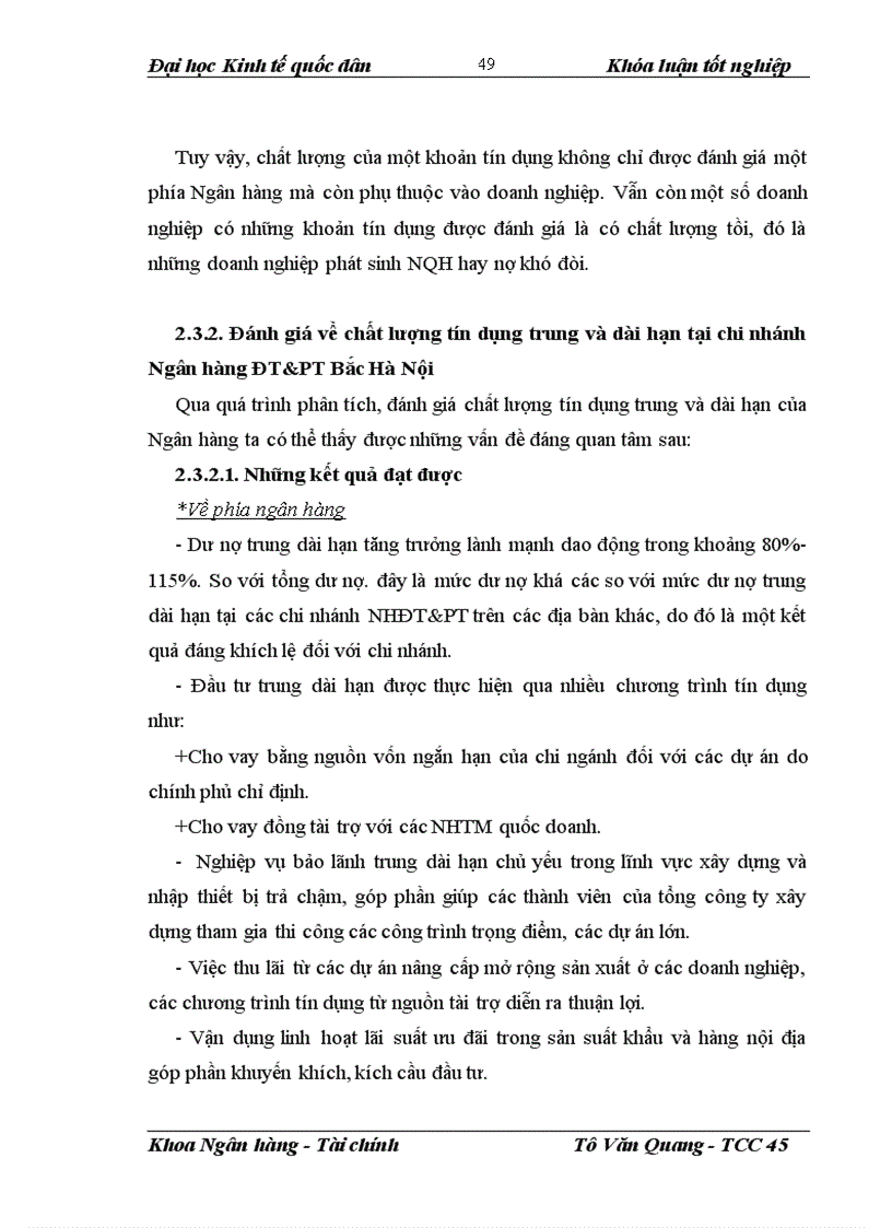 image for page Nâng cao chất lượng hoạt động tín dụng trung và dài hạn tại chi nhánh Ngân hàng Đầu tư và Phát triển Bắc Hà Nội 1