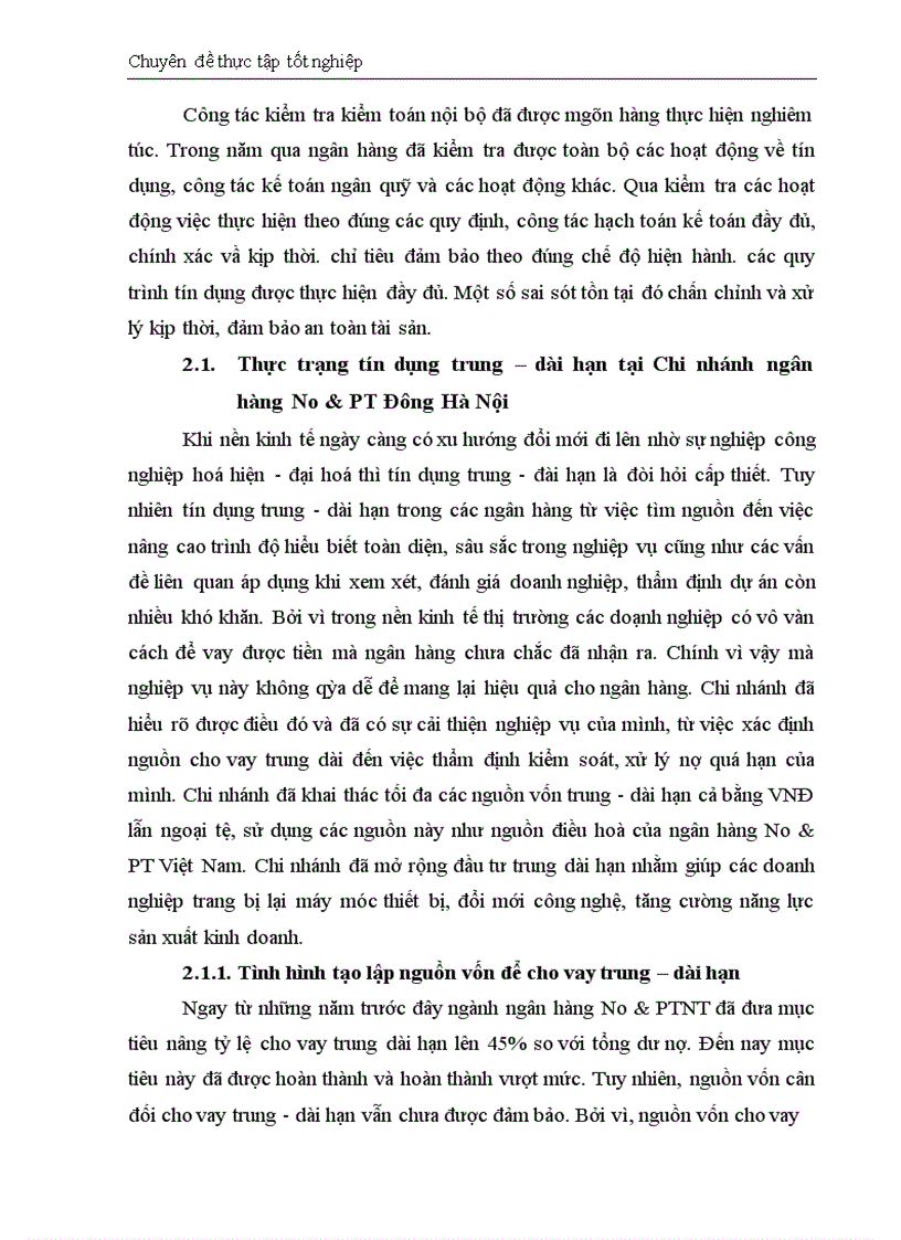 image for page Thực trạng và giải pháp đối với tín dụng trung dài hạn tại chi nhánh Ngân Hàng No PTNT Đông Hà Nội 1
