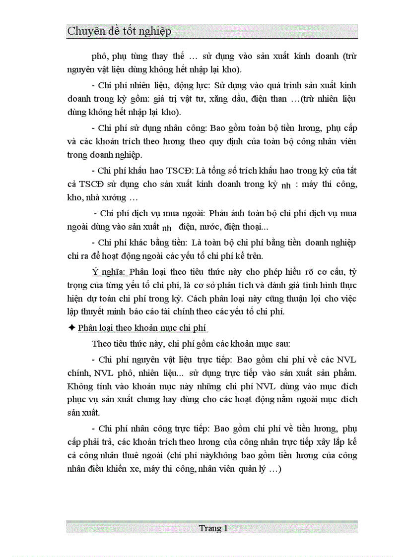 image for page Một số ý kiến đóng góp nhằm hoàn thiện công tác kế toán chi phí và tính giá thành sản phẩm ở xí nghiệp xây lắp I 1