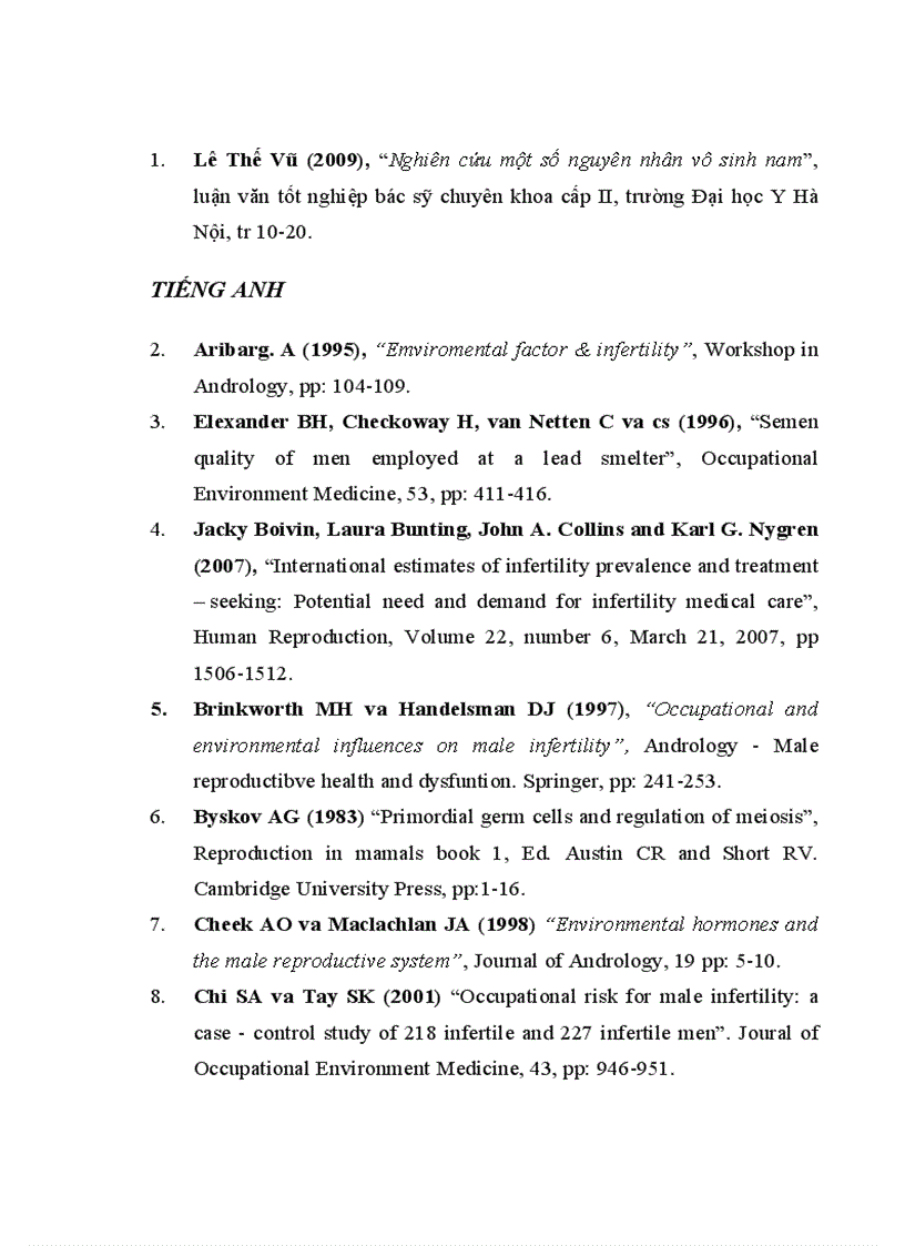 image for page Nghiên cứu tỷ lệ va mô t sô yê u tô ảnh hưởng đến vô sinh cu a ca c că p vơ chô ng trong độ tuổi sinh đẻ tại huyện Ba Vì từ tháng 4 2010 đến tháng 9 2010 1