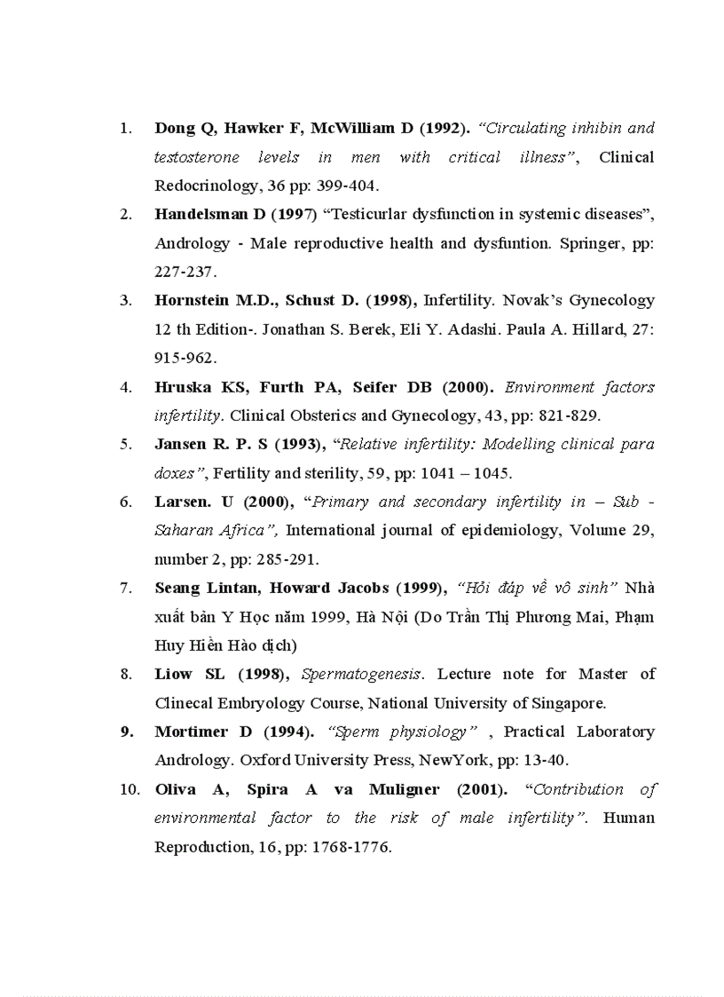 image for page Nghiên cứu tỷ lệ va mô t sô yê u tô ảnh hưởng đến vô sinh cu a ca c că p vơ chô ng trong độ tuổi sinh đẻ tại huyện Ba Vì từ tháng 4 2010 đến tháng 9 2010 1