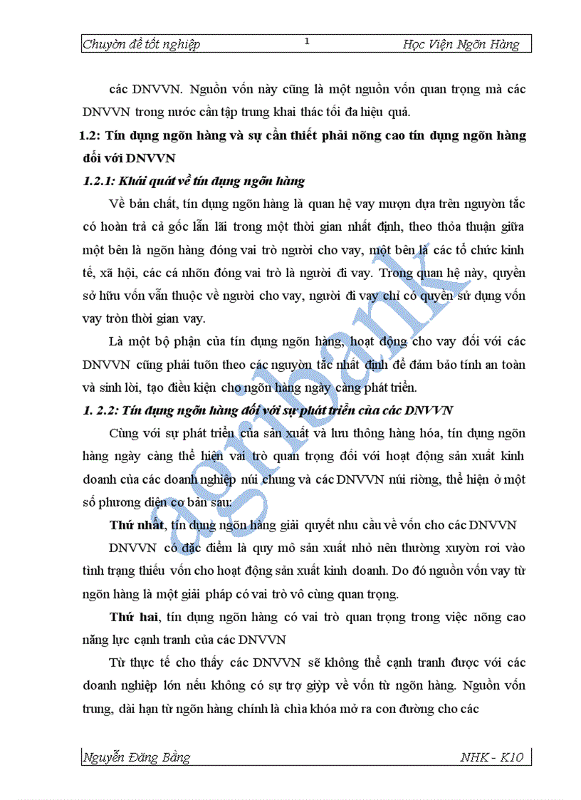 image for page Giải pháp mở rộng tín dụng đối với DNVVN tại NHNo PTNT Thăng Long