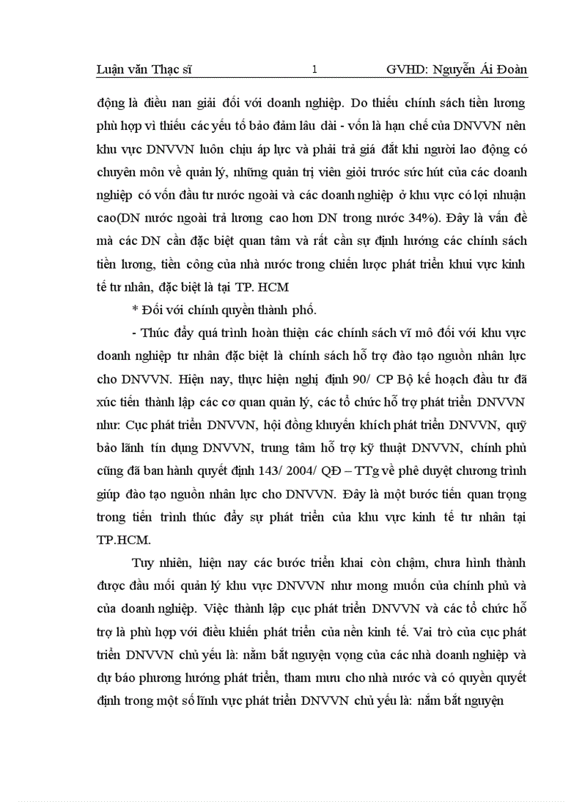 image for page Phân tích thực trạng công tác đào tạo nguồn nhân lực quản lý cho các DNVVN ở Thành phố Hồ Chí Minh 1