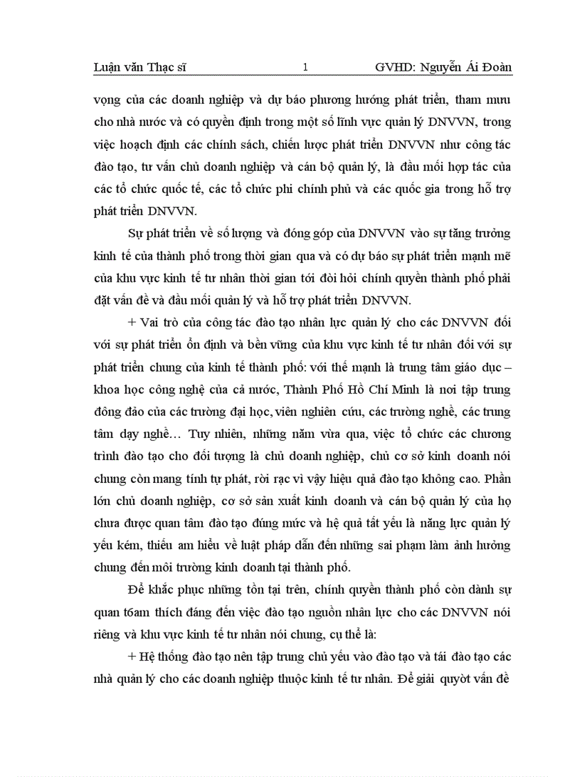 image for page Phân tích thực trạng công tác đào tạo nguồn nhân lực quản lý cho các DNVVN ở Thành phố Hồ Chí Minh 1