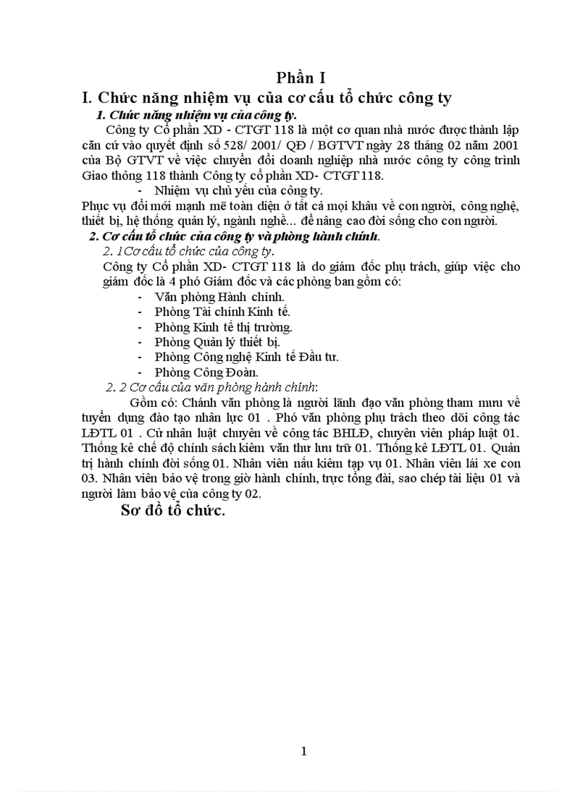 image for page Tình hình thực tế của công ty nói chung và công tác thư ký văn thư lưu trữ nói riêng 1