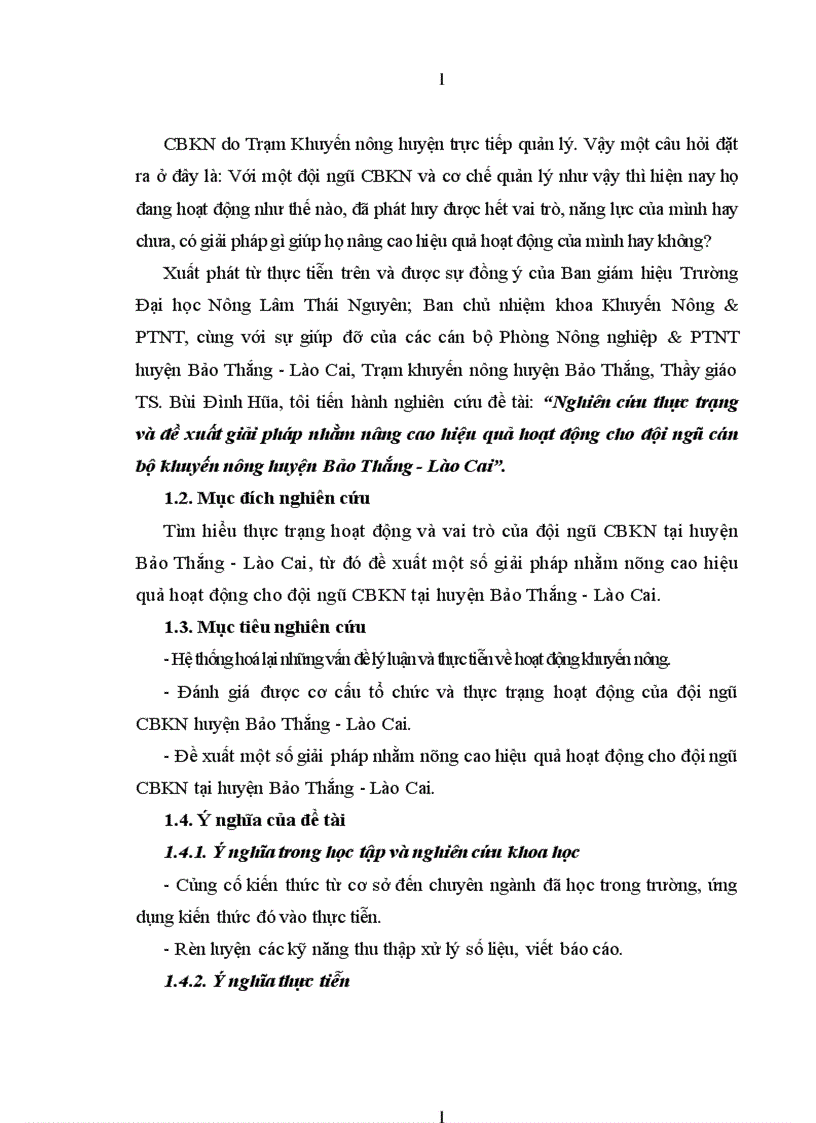 image for page Nghiên cứu thực trạng và đề xuất giải pháp nhằm nâng cao hiệu quả hoạt động cho đội ngũ cán bộ khuyến nông huyện Bảo Thắng Lào Cai