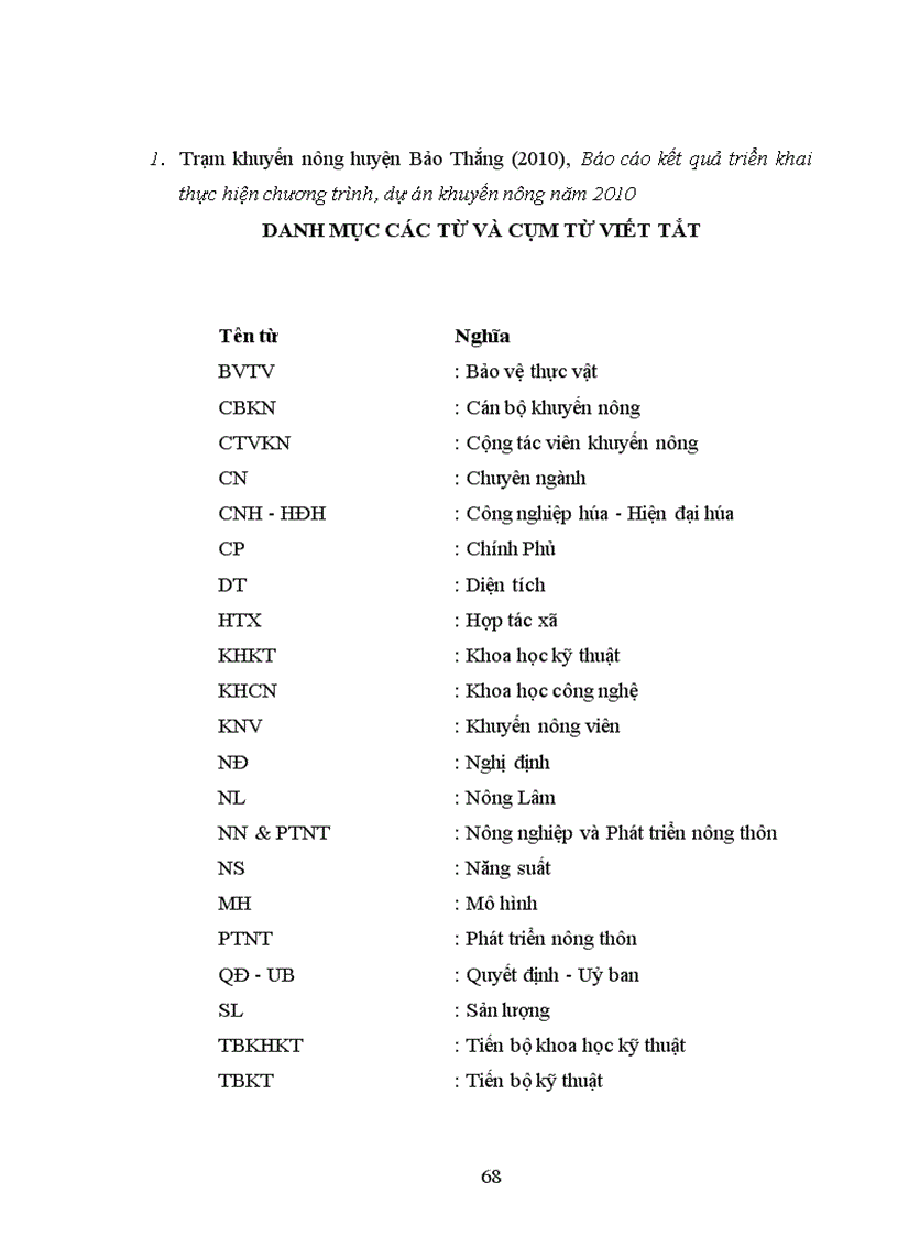 image for page Nghiên cứu thực trạng và đề xuất giải pháp nhằm nâng cao hiệu quả hoạt động cho đội ngũ cán bộ khuyến nông huyện Bảo Thắng Lào Cai