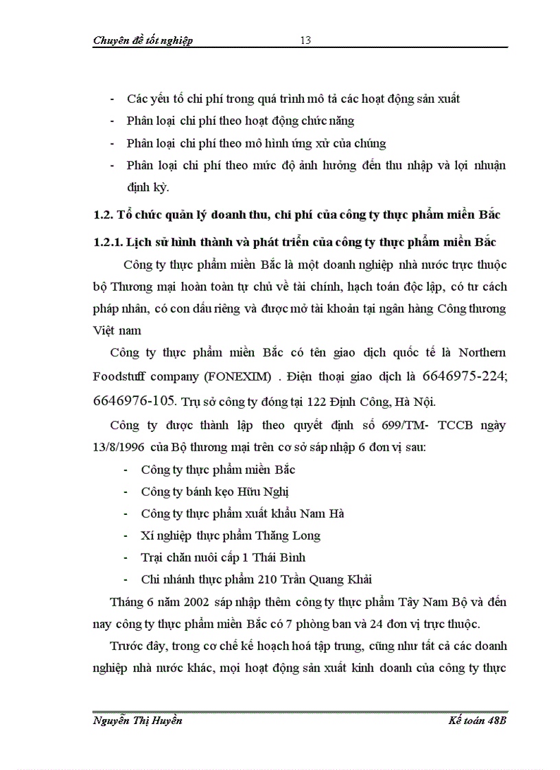 image for page Hoàn thiện kế toán doanh thu chi phí xác định kết quả kinh doanh tại công ty thực phẩm miền Bắc 1