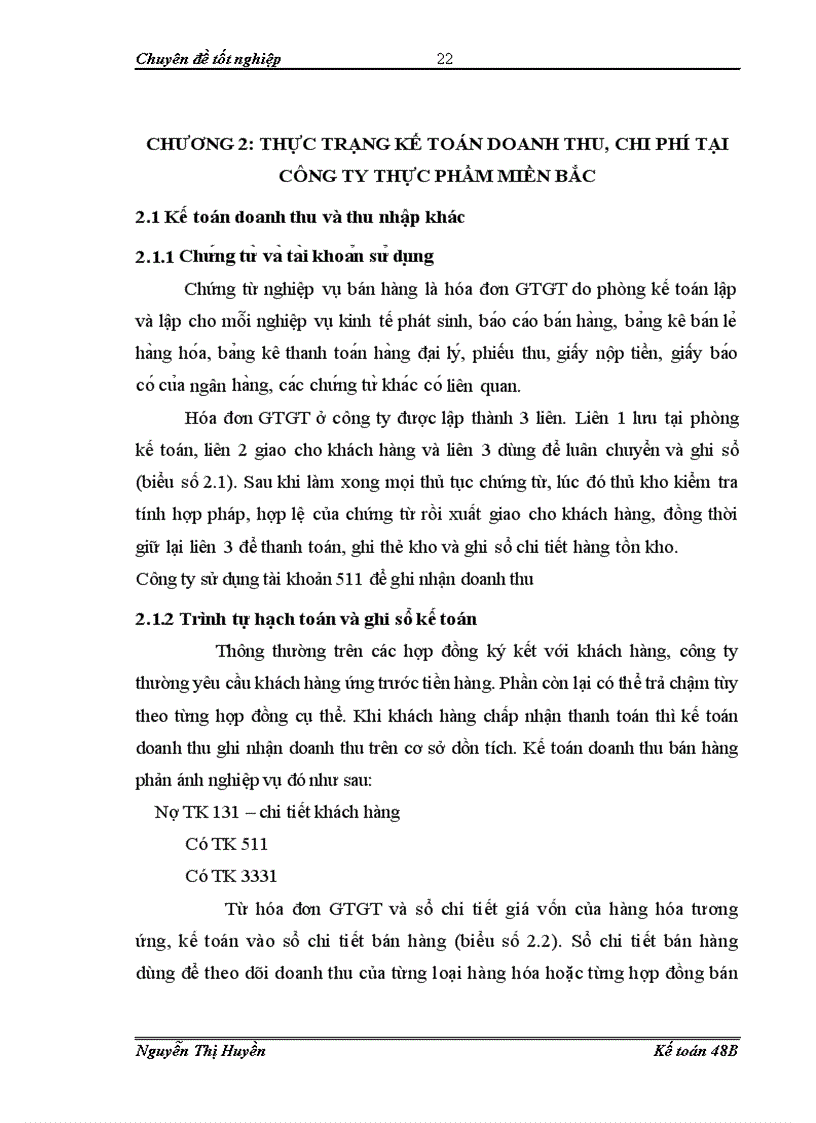 image for page Hoàn thiện kế toán doanh thu chi phí xác định kết quả kinh doanh tại công ty thực phẩm miền Bắc 1