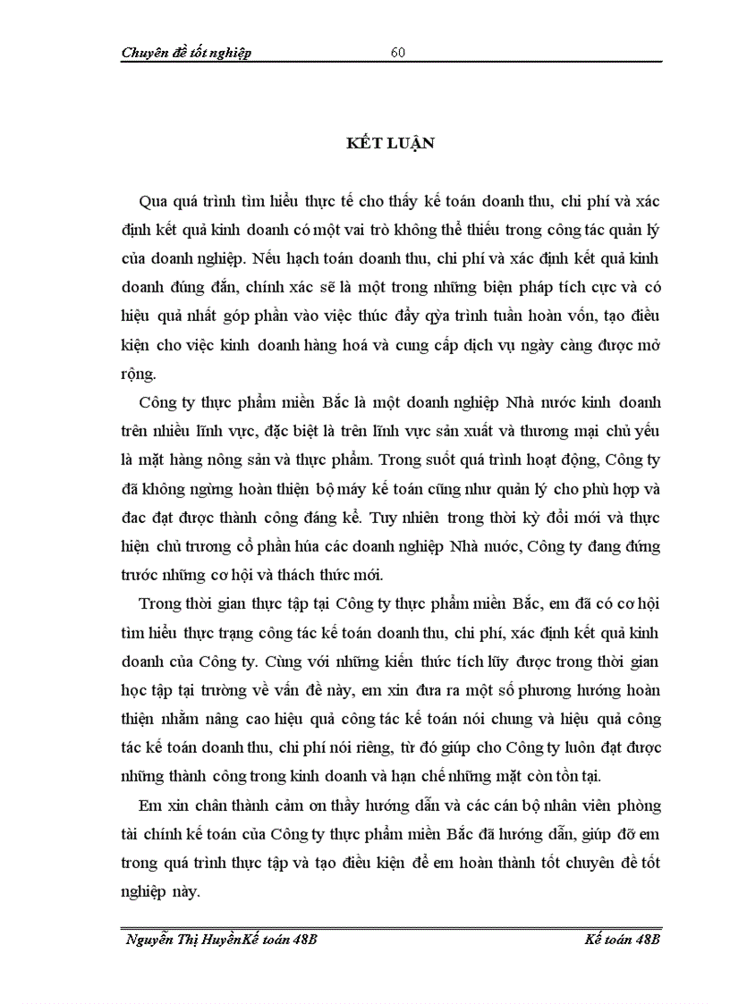 image for page Hoàn thiện kế toán doanh thu chi phí xác định kết quả kinh doanh tại công ty thực phẩm miền Bắc 1