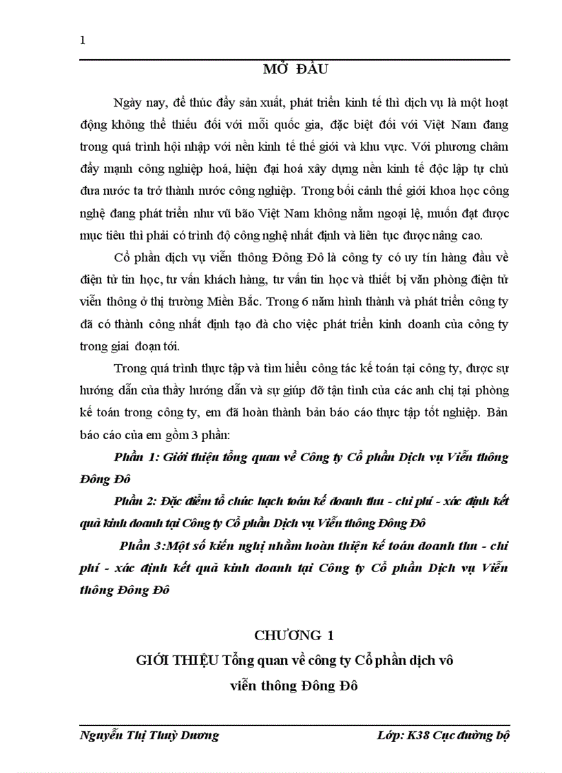 image for page Đặc điểm tổ chức hạch toán kế doanh thu chi phí xác định kết quả kinh doanh tại Công ty Cổ phần Dịch vụ Viễn thông Đông Đô