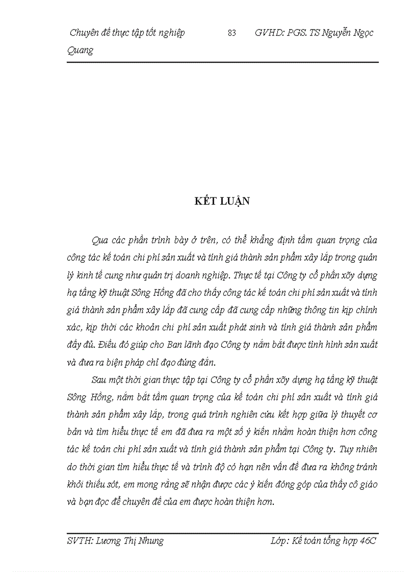 image for page Hoàn thiện kế toán chi phí sản xuất và tính giá thành sản phẩm xây lắp tại Công ty cổ phần hạ tầng kỹ thuật Sông Hồng 1