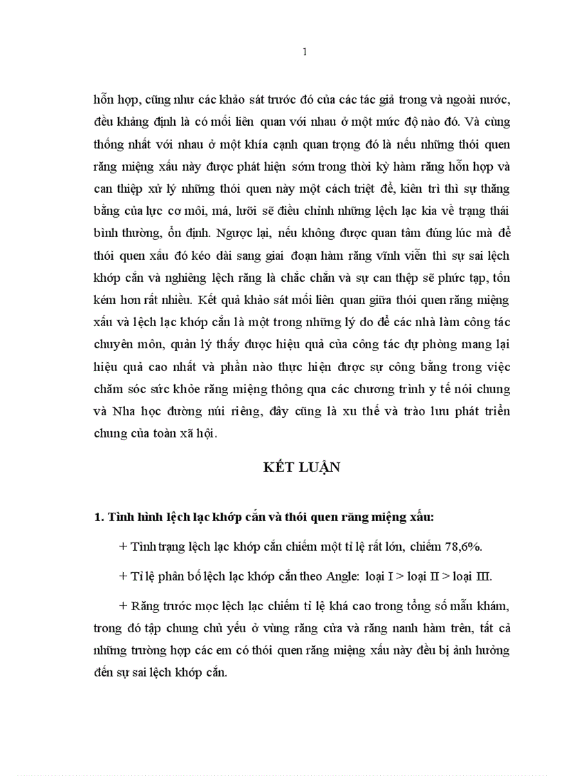 image for page Nhận xét mối liên quan giữa thói quen răng miệng xấu và lệch lạc khớp cắn ở trẻ em lứa tuổi 7 11 tại Trường tiểu học Tân Mai Hà Nội 1