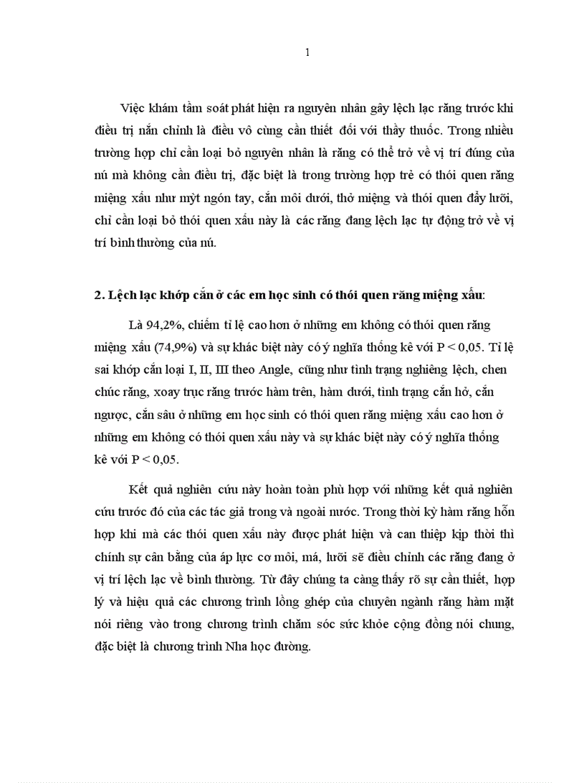 image for page Nhận xét mối liên quan giữa thói quen răng miệng xấu và lệch lạc khớp cắn ở trẻ em lứa tuổi 7 11 tại Trường tiểu học Tân Mai Hà Nội 1