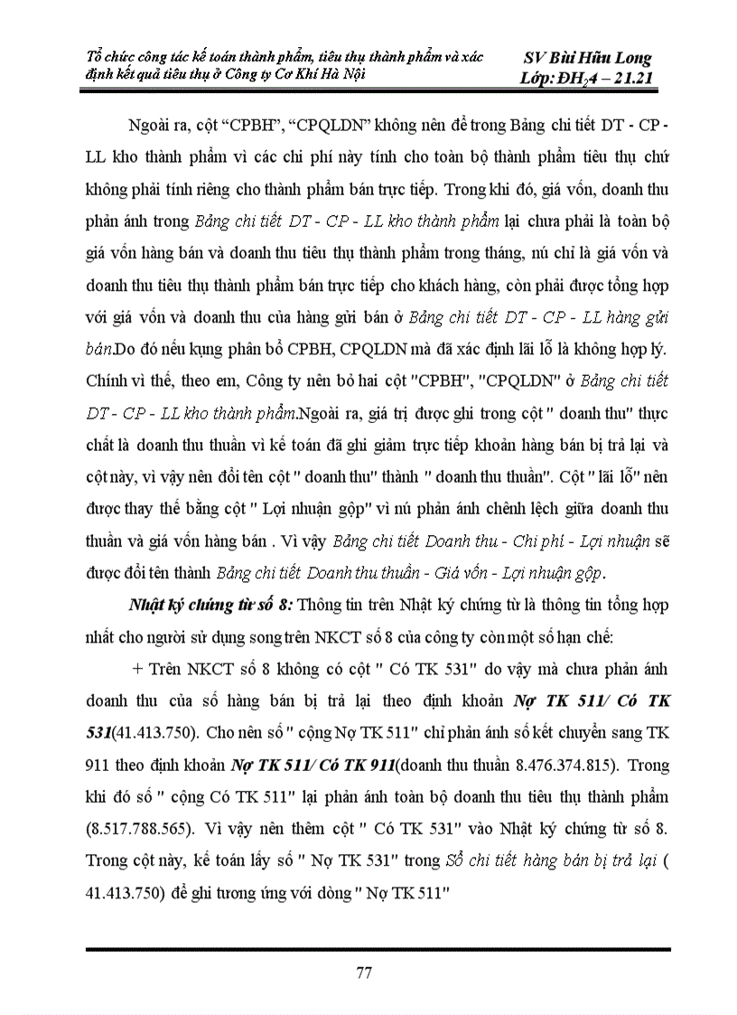 image for page Tổ chức công tác kế toán thành phẩm và tiêu thụ thành phẩm và xác định kết quả tiêu thụ ở công ty cơ khí Hà Nội 1