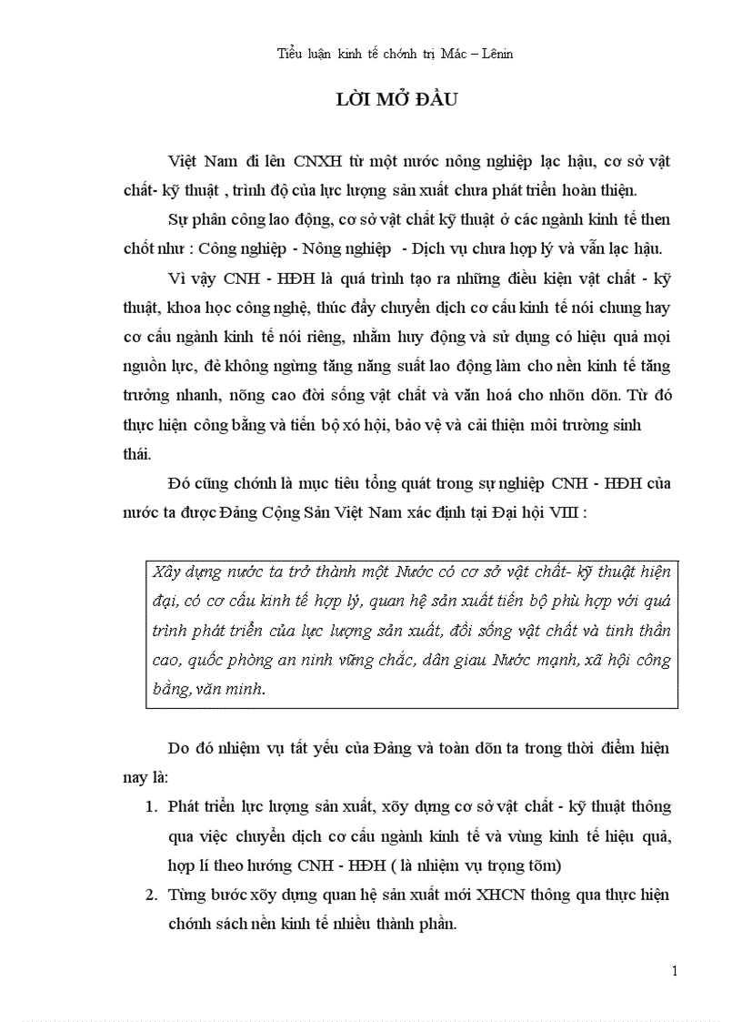 image for page Cơ sở lý luận về việc đẩy mạnh chuyển dịch cơ cấu nền kinh tế theo định hướng CNH HĐH