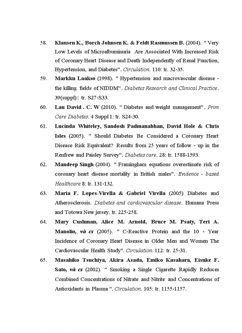 image for page Nghiên cứu vai trò của thang điểm Framingham trong đánh giá nguy cơ bệnh mạch vành ở bệnh nhân đái tháo đường týp 2 1