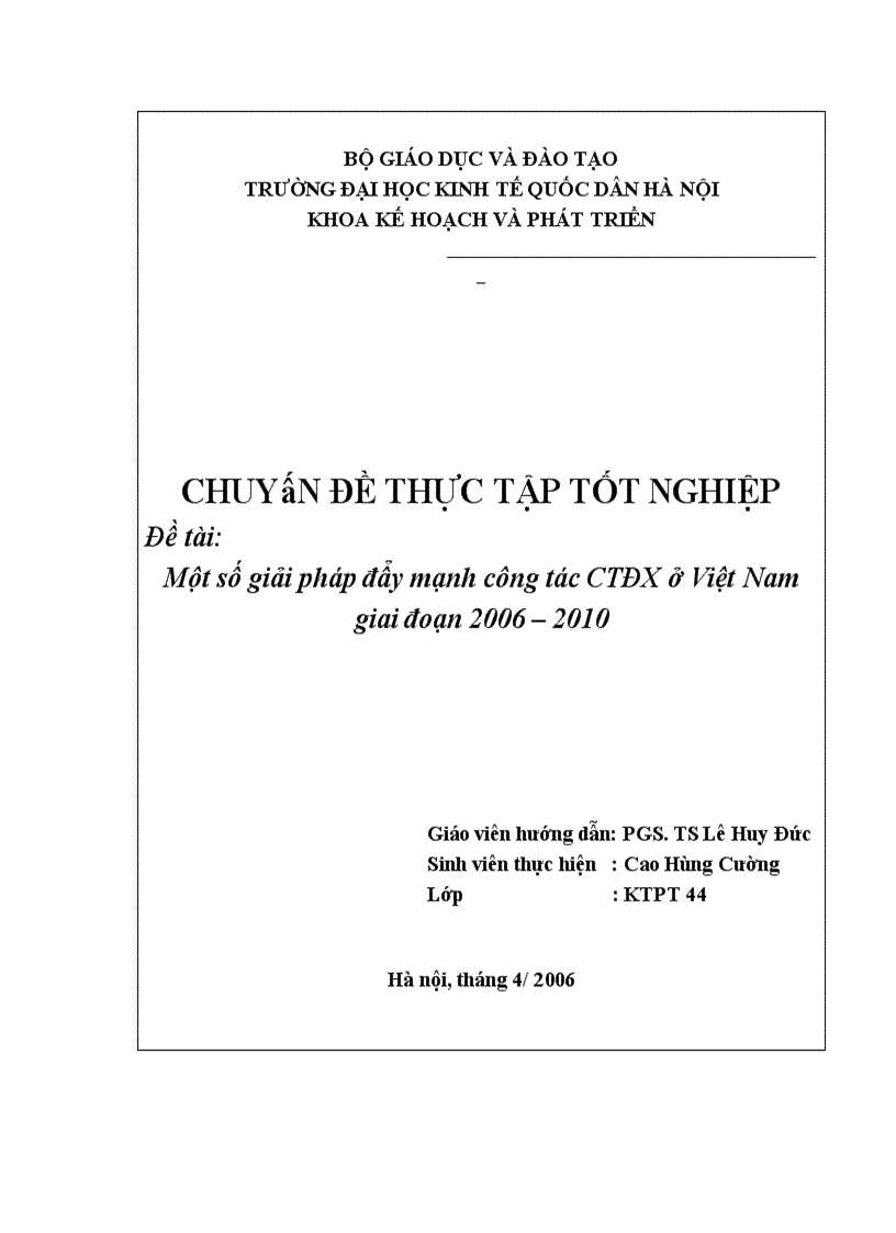 image for page Một số giải pháp đẩy mạnh công tác CTĐX ở Việt Nam giai đoạn 2006 2010