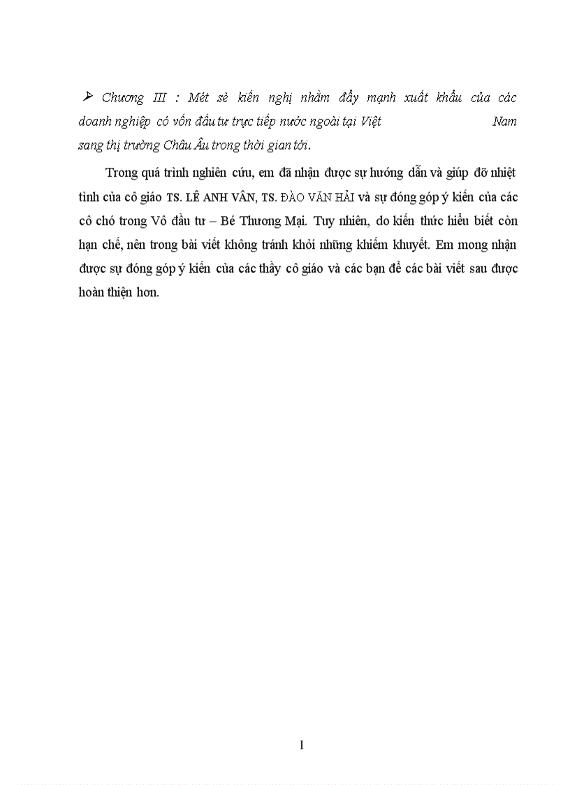 image for page Một số biện pháp đẩy mạnh hoạt động xuất khẩu hàng hóa vào thị trường Châu Âu của các doanh nghiệp có vốn đầu tư trực tiếp nước ngoài tại Việt Nam