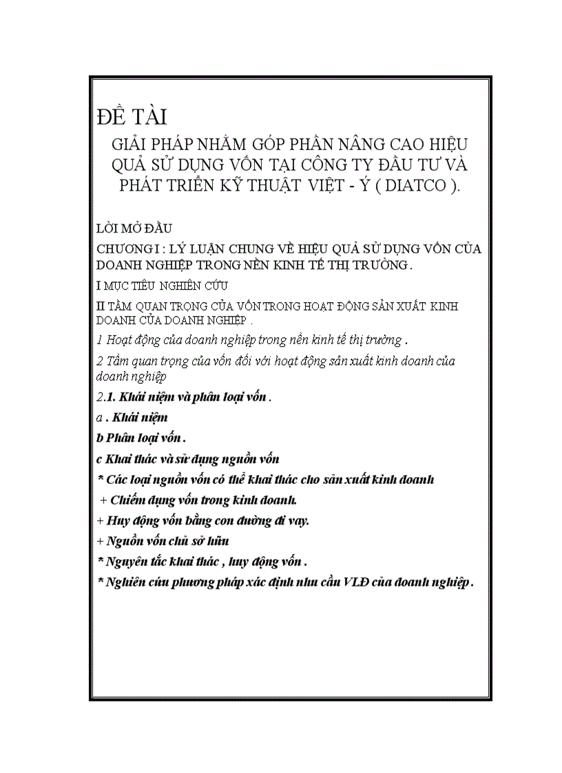 image for page Một số giải pháp nhằm góp phần nâng cao hiệu quả sử dụng vốn tại Công ty đầu tư và phát triển kỹ thuật Việt ý 1
