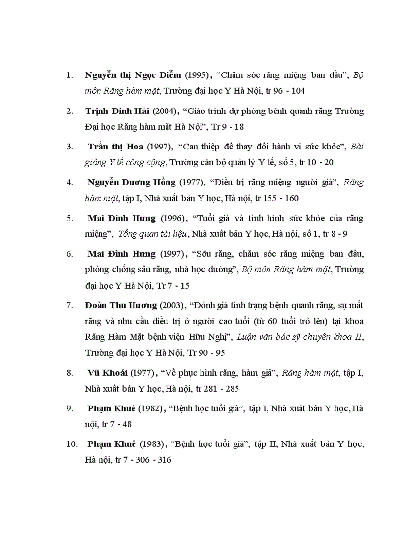 image for page Nghiên cứu thực trạng bệnh quanh răng và nhu cầu điều trị của người cao tuổi ở một vùng nông thôn quận Hoàng Mai Hà Nội 1