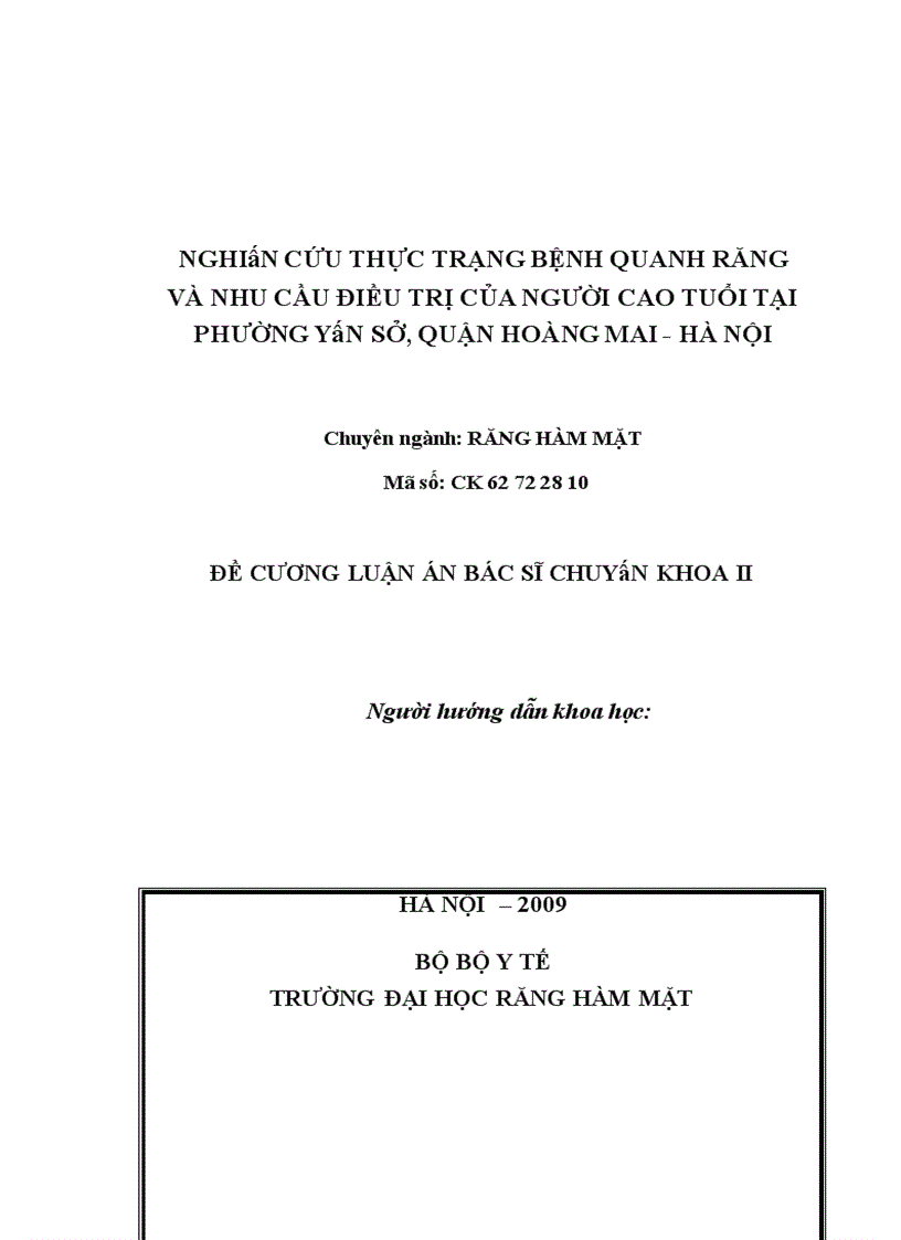 image for page Nghiên cứu thực trạng bệnh quanh răng và nhu cầu điều trị của người cao tuổi ở một vùng nông thôn quận Hoàng Mai Hà Nội 1