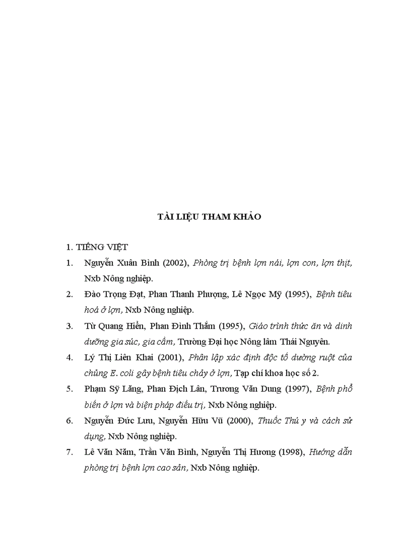 image for page Áp dụng một số biện pháp phòng trị bệnh phân trắng lợn con nuôi trong nông hộ ở một số xã thuộc huyện Tam Dương tỉnh Vĩnh Phúc