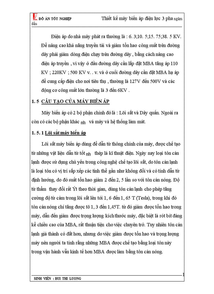 image for page Thiết kế máy biến áp điện lực 3 pha ngâm dầu 1