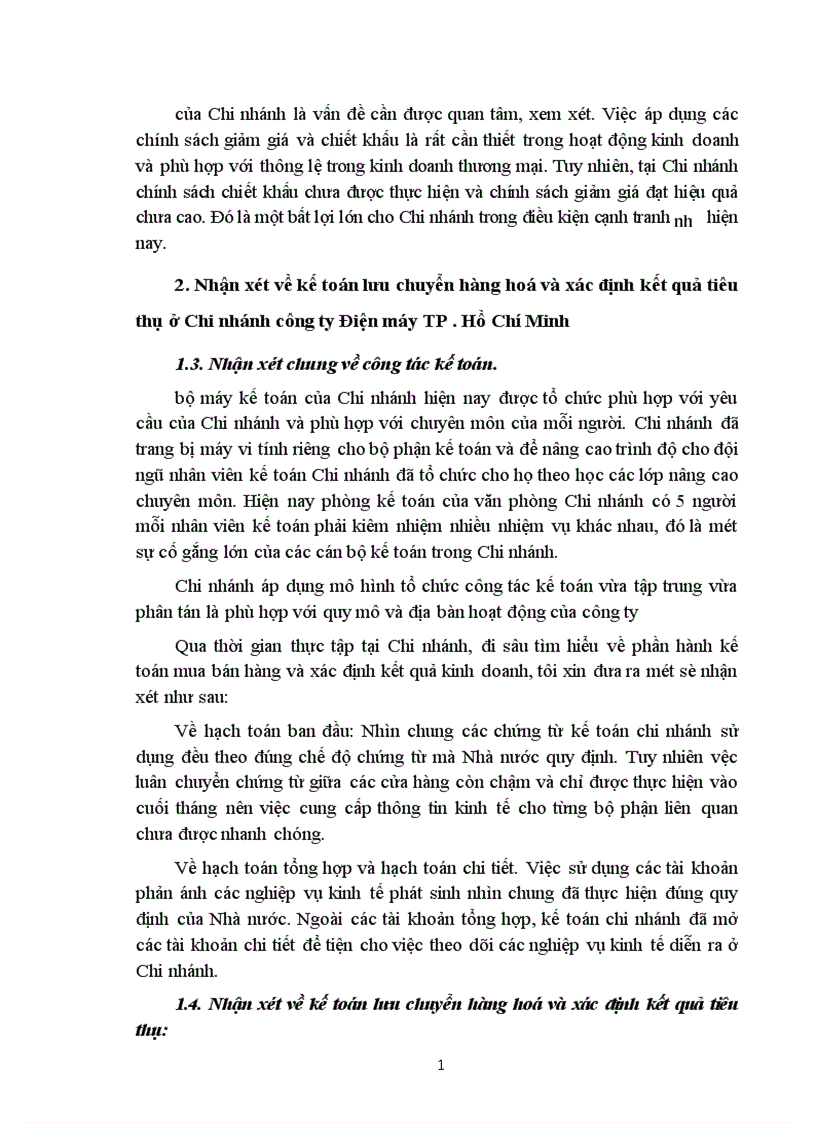 image for page Hoàn thiện kế toán lưu chuyển hàng hoá và xác định kết quả tiêu thụ tại chi nhánh công ty Điện máy thành phố Hồ Chí Minh 1