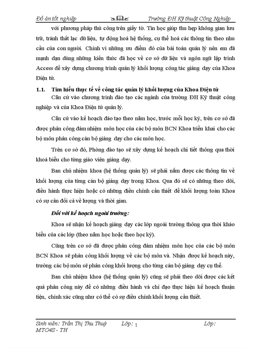 image for page Thiết kế và xây dựng chương trình quản lý khối lượng giảng dạy của Khoa Điện tử