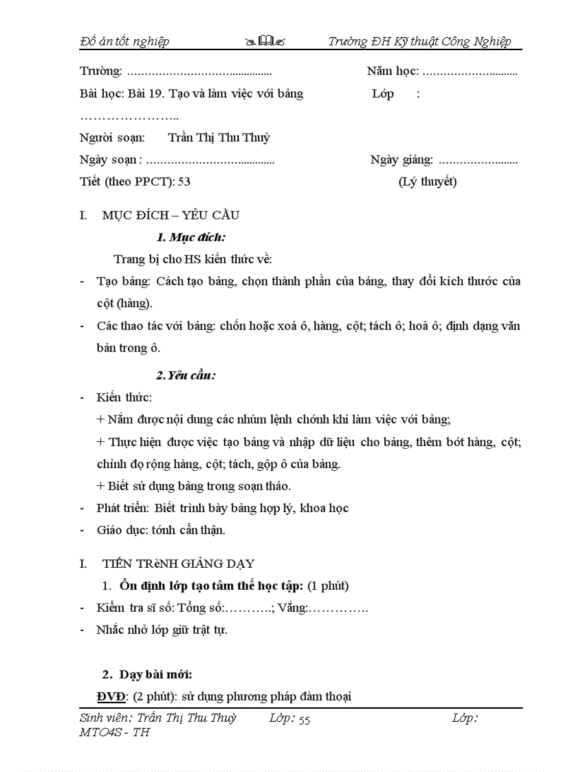 image for page Thiết kế và xây dựng chương trình quản lý khối lượng giảng dạy của Khoa Điện tử