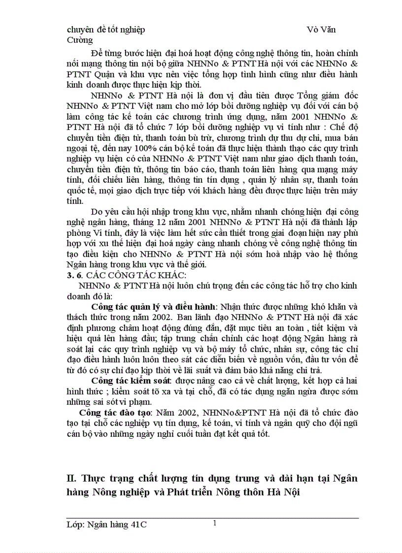 image for page Giải pháp nâng cao chất lượng tín dụng trung và dài hạn tại NHNo PTNT Hà Nội 1
