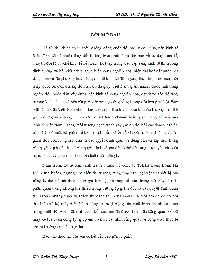 image for page Một số đánh giá về tình hình tổ chức hạch toán kế toán tại công ty TNHH Long Long Hà Nội