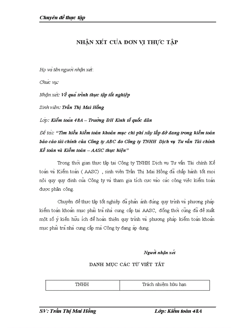 image for page Tìm hiểu kiểm toán khoản mục chi phí xây lắp dở dang trong kiểm toán báo cáo tài chính của Công ty ABC do Công ty TNHH Dịch vụ Tư vấn Tài chính Kế toán và Kiểm toán AASC thực hiện 1