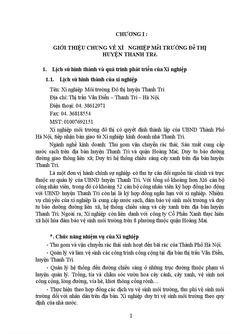 image for page Công tác bảo hộ lao động đối với người lao động ở xí nghiệp Môi trường Đô thị huyện Thanh Trì