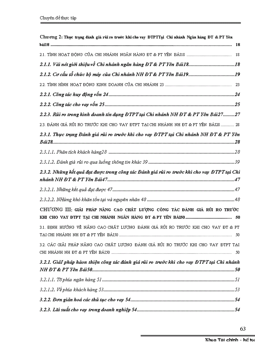 image for page Đánh giá rủi ro trước khi cho vay ĐTPT tại Chi nhánh ngân hàng ĐT PT Yên Bái 1