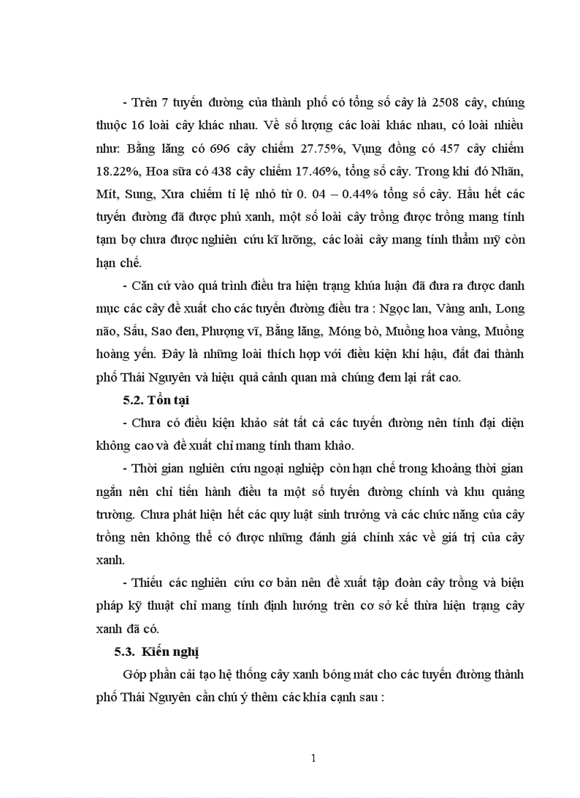 image for page Đánh giá hiện trạng cây xanh trên một số tuyến đường khu quảng trường của thành phố Thái Nguyên và ý kiến tôn tạo cảnh quan