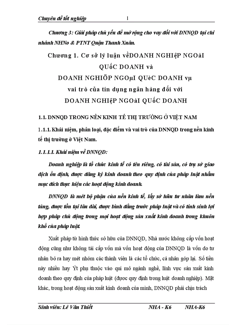 Giải pháp mở rộng cho vay đối với doanh nghiệp ngoài quốc doanh tại chi nhánh NHNo PTNTQuận Thanh Xuân 1