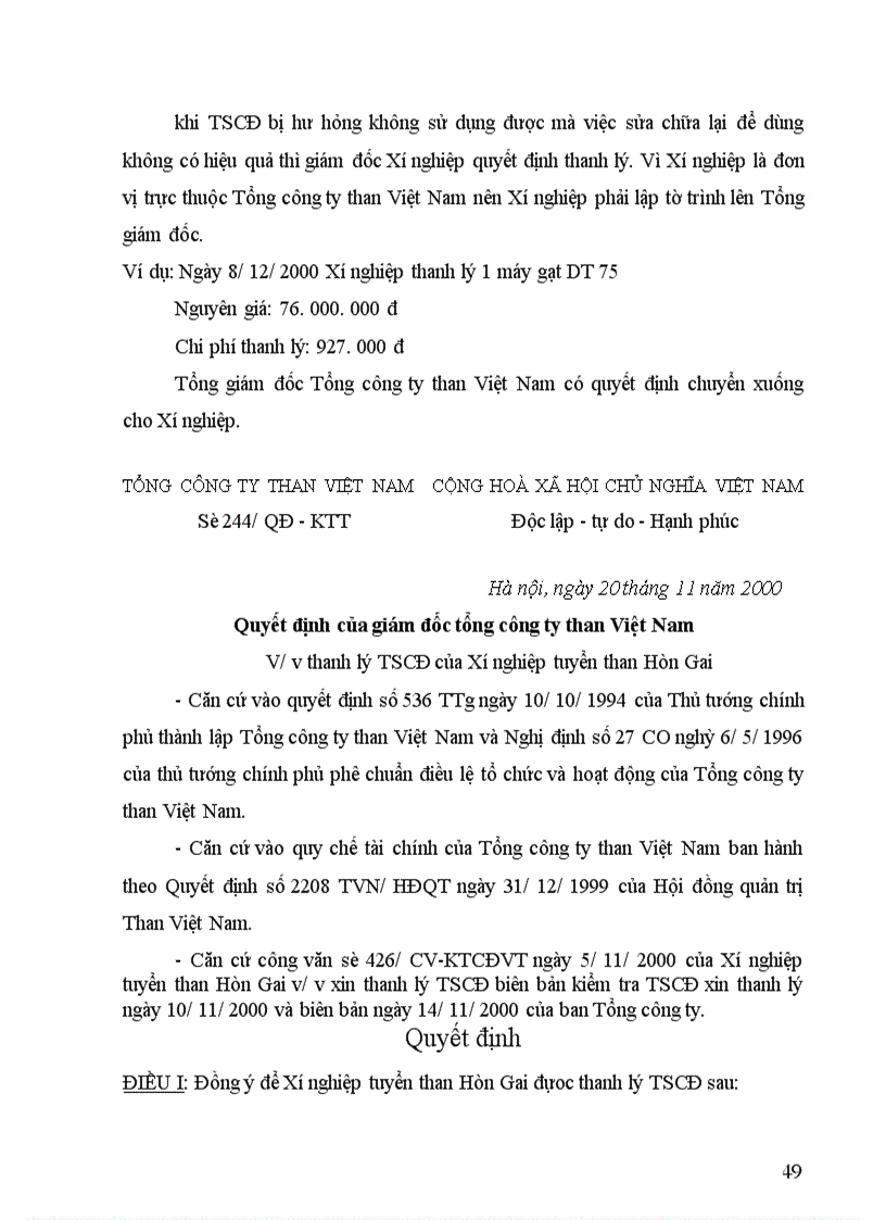 image for page Tổ chức hạch toán TSCĐ với việc quản lý và nâng cao hiệu quả sử dụng TSCĐ 1