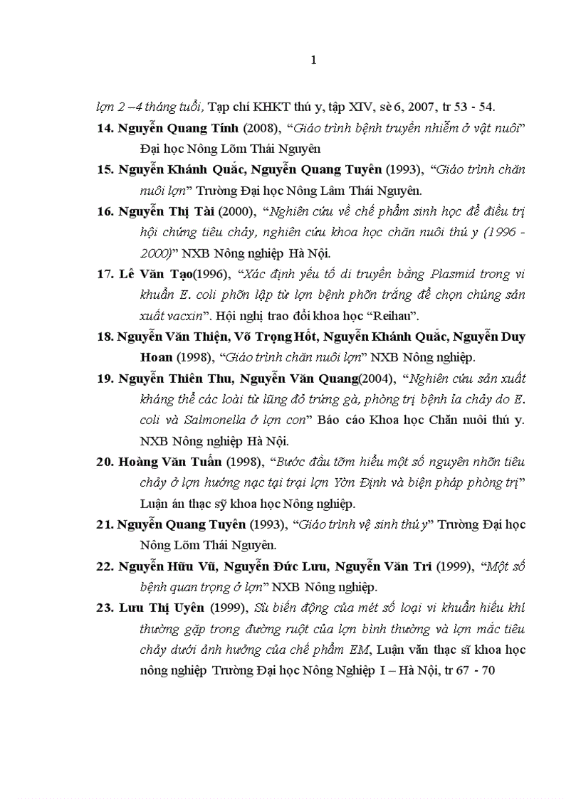 image for page Nghiên cứu ảnh hưởng của chế phẩm Bio trong khẩu phần thức ăn đến sinh trưởng và khả năng phòng bệnh tiêu chảy ở lợn con giai đoạn từ 21 56 ngày tuổi 1