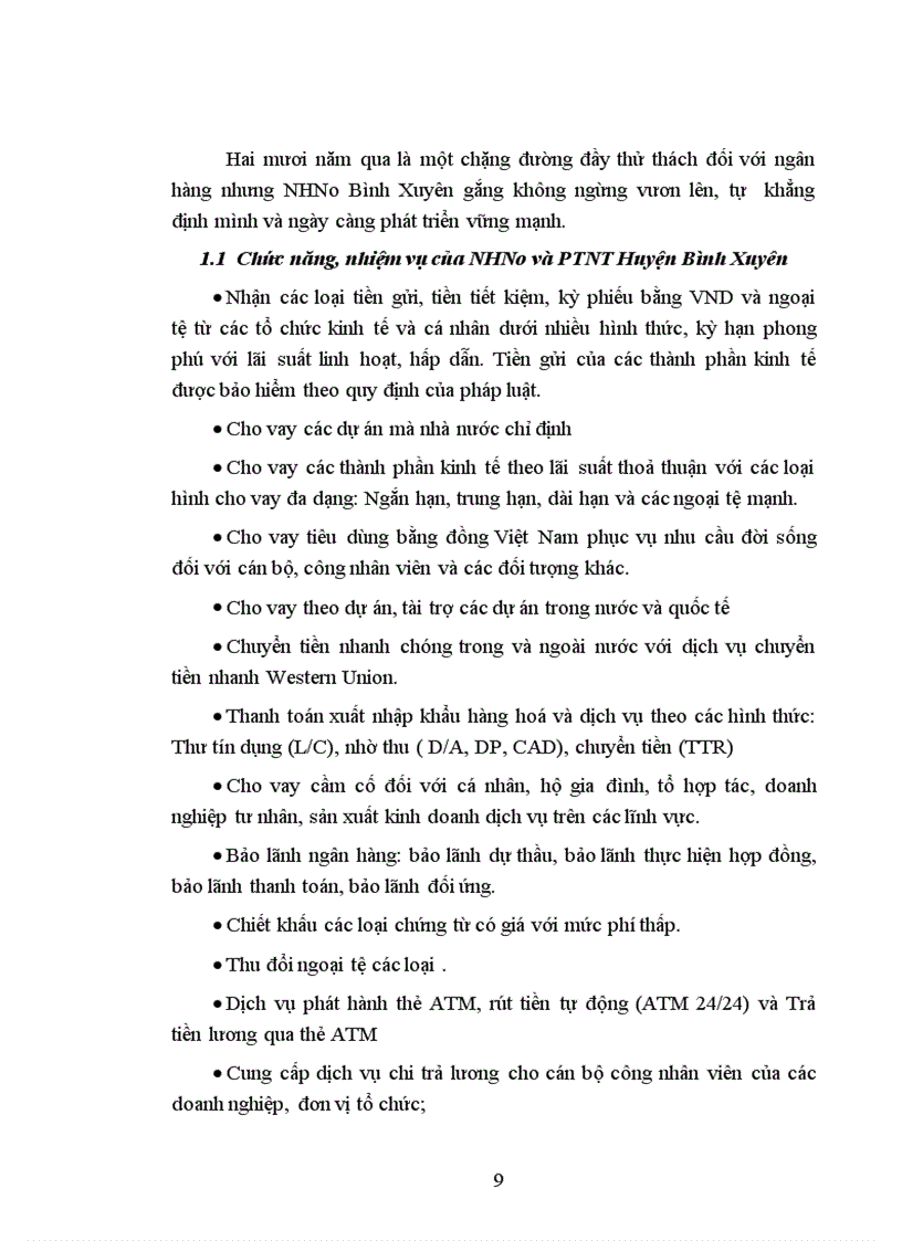 image for page Rủi ro tín dụng và một số giải pháp hạn chế rủi ro tín dụng tại chi nhánh NHNo PTNT huyện Bình Xuyên
