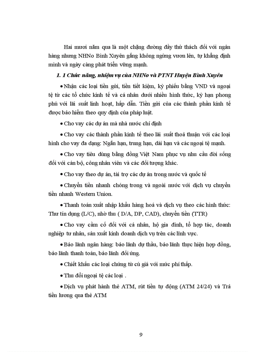 image for page Rủi ro tín dụng và một số giải pháp hạn chế rủi ro tín dụng tại chi nhánh NHNo PTNT huyện Bình Xuyên