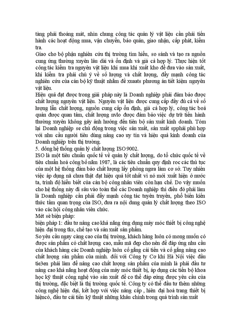 image for page Vấn đề đảm bảo và nâng cao chất lượng sản phẩm tại Công ty Cơ khí Hà Nội